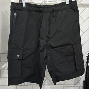 Jump Start Men’s Medium Black Cargo Shorts Drawstring Waist NWT